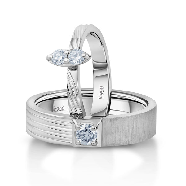 Jewelove™ Rings Designer Platinum Love Band Diamonds JL PT 1060