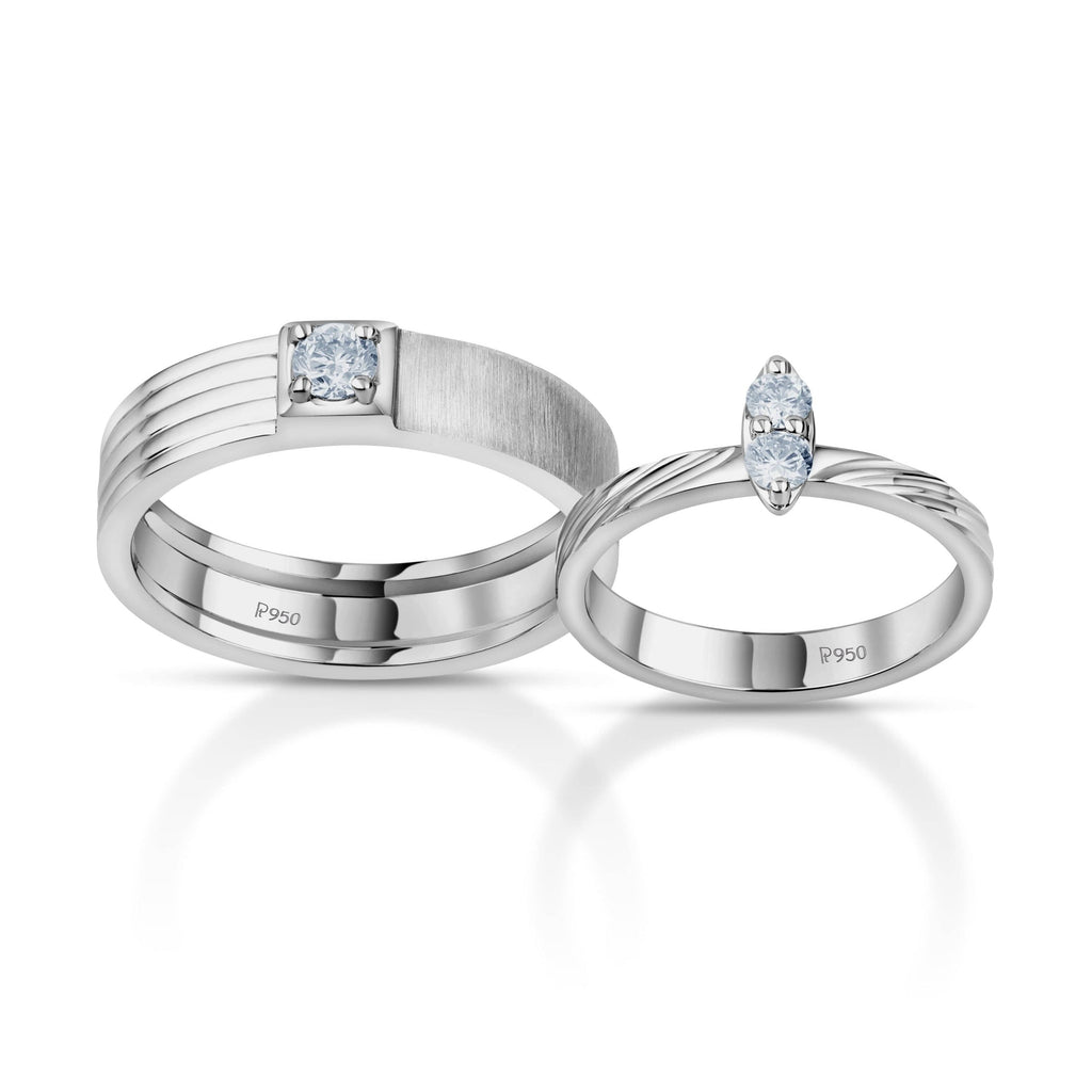 Jewelove™ Rings Designer Platinum Love Band Diamonds JL PT 1060