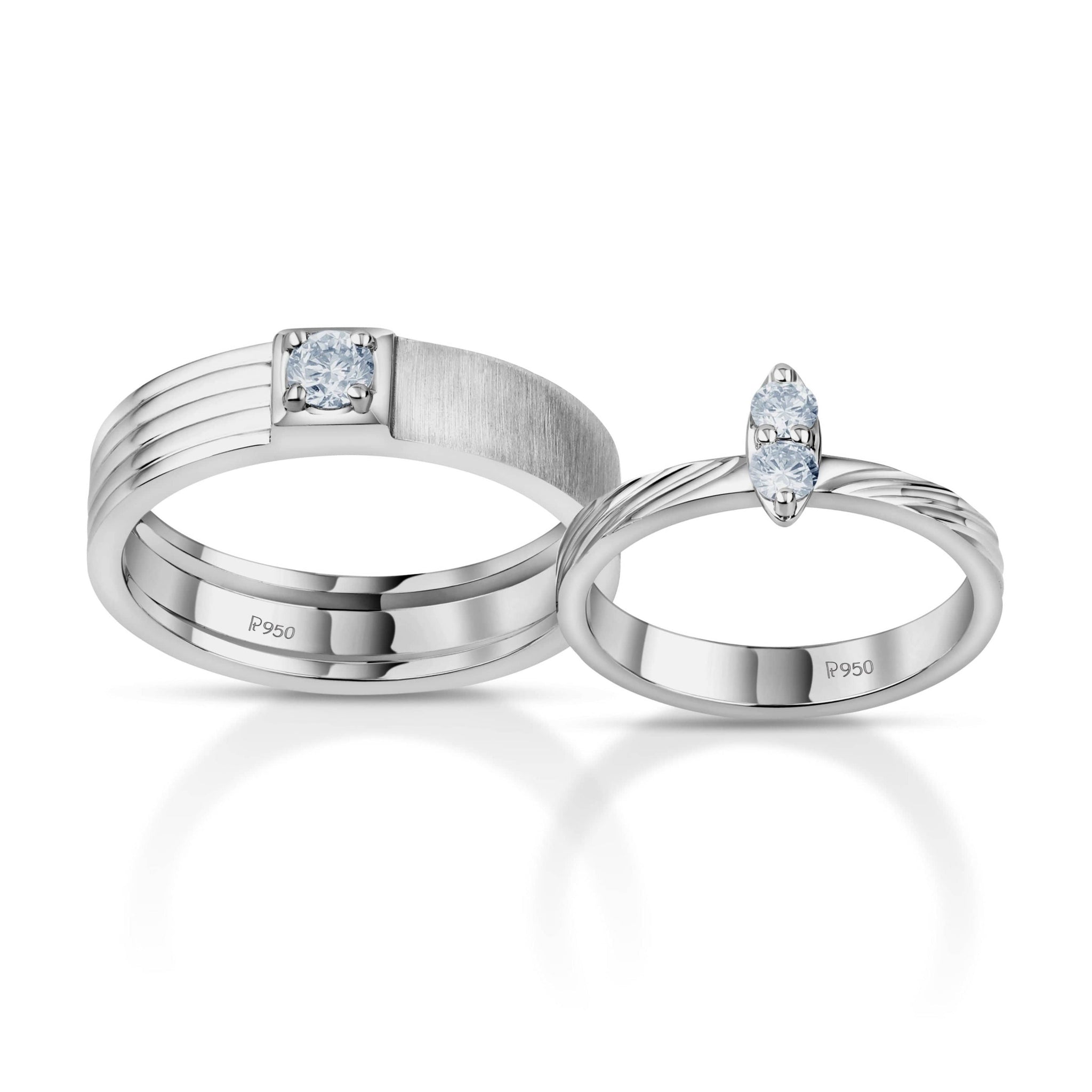 Jewelove™ Rings Designer Platinum Love Band Diamonds JL PT 1060