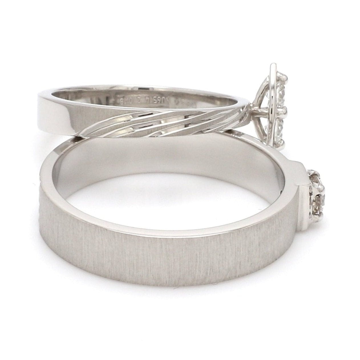 Jewelove™ Rings Designer Platinum Love Band Diamonds JL PT 1060
