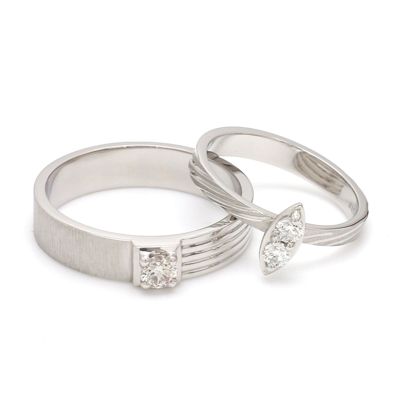 Front View of Designer Platinum Love Band Diamonds JL PT 1060