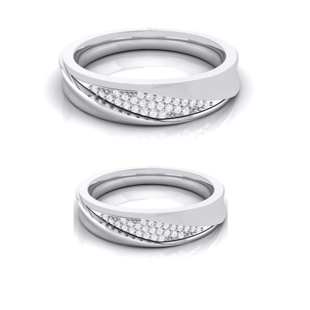 Jewelove™ Rings Both / SI IJ Designer Platinum Love Band Diamonds JL PT R-8013