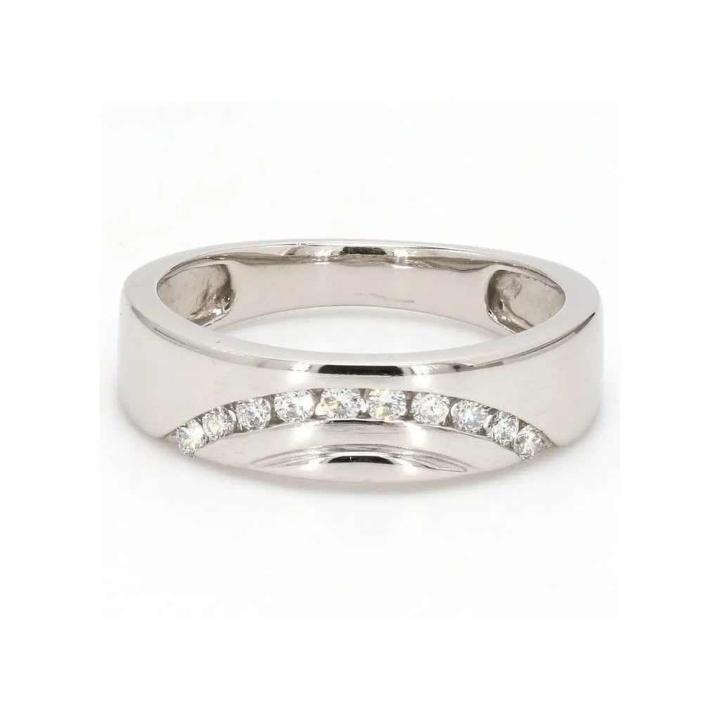 Jewelove™ Rings Women's Band only / SI IJ Designer Platinum Love Bands with Diamonds in a Curve SJ PTO 237