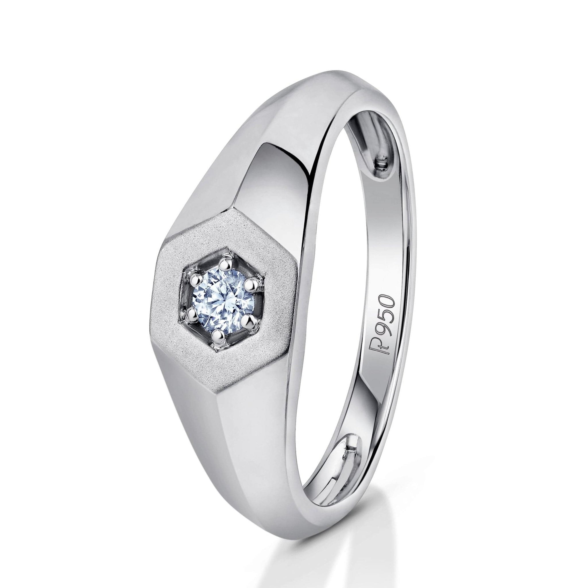 Jewelove™ Rings Men's Band only / SI IJ Designer Platinum Love Bands with Diamonds JL PT 1063