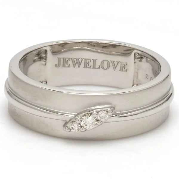 Front View of Designer Platinum Love Bands with Diamonds Ring for Men SJ PTO 238