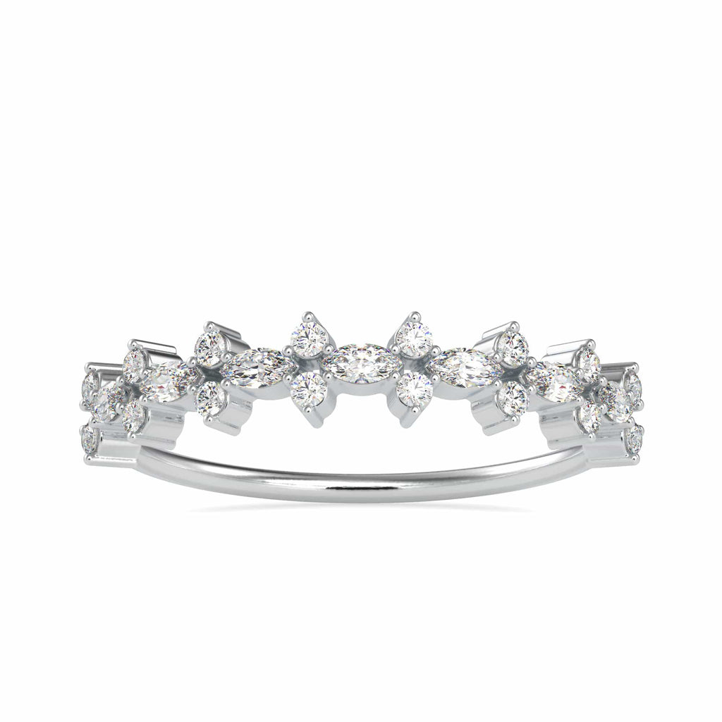 Jewelove™ Rings Women's Band only / SI IJ Designer Platinum Marquise Diamond Ring for Women JL PT 0612