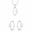 Jewelove™ Pendants & Earrings Pendant Set Designer Platinum Princes Cut Solitaire Pendant Set for Women JL PT PE 82F