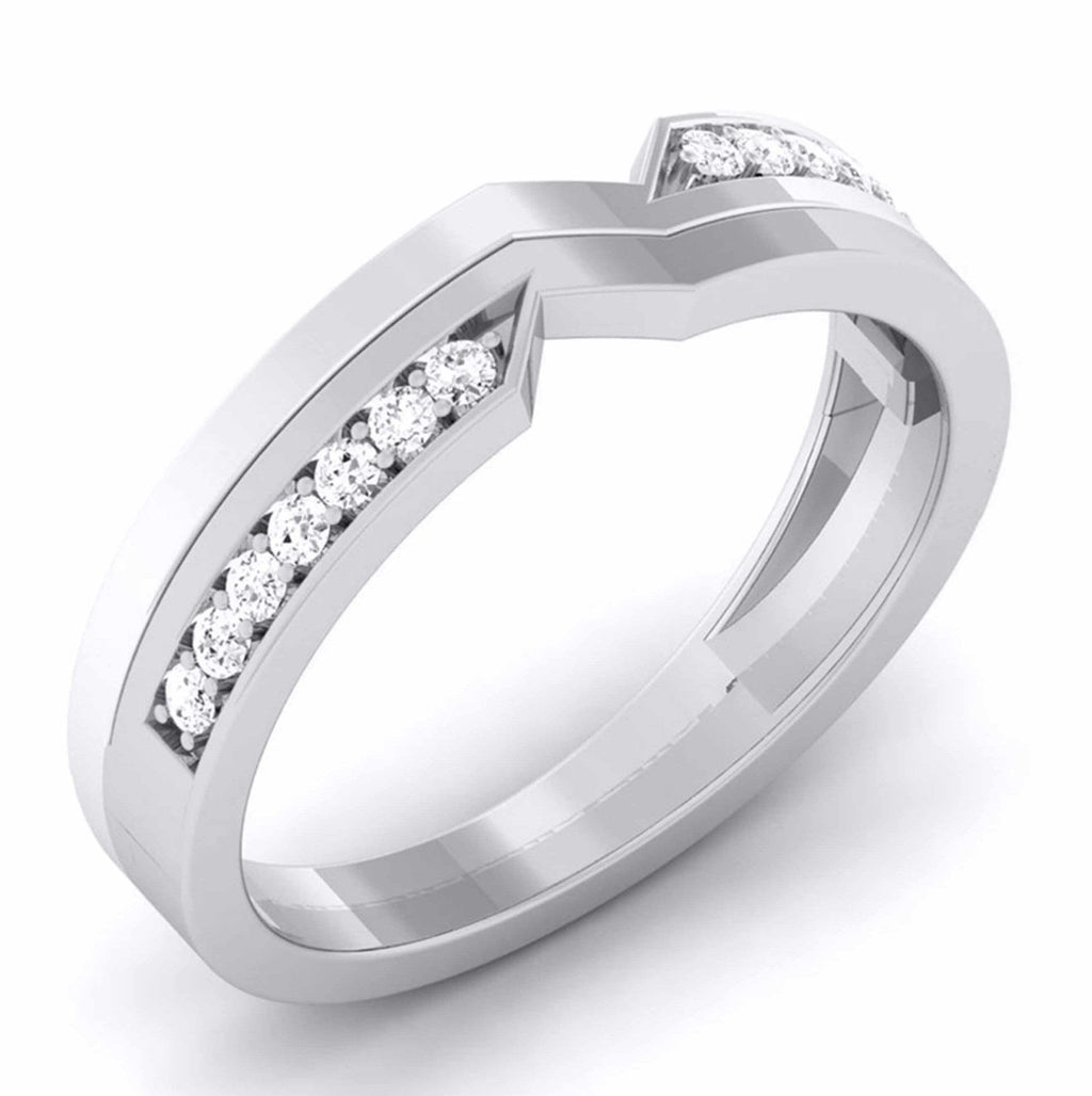 Jewelove™ Rings SI IJ / Women's Band only Designer Platinum Ring with Diamonds for Women JL PT 5858