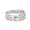 SIDE View of Designer Platinum Ring with Grooves & Diamonds for Women JL PT 570