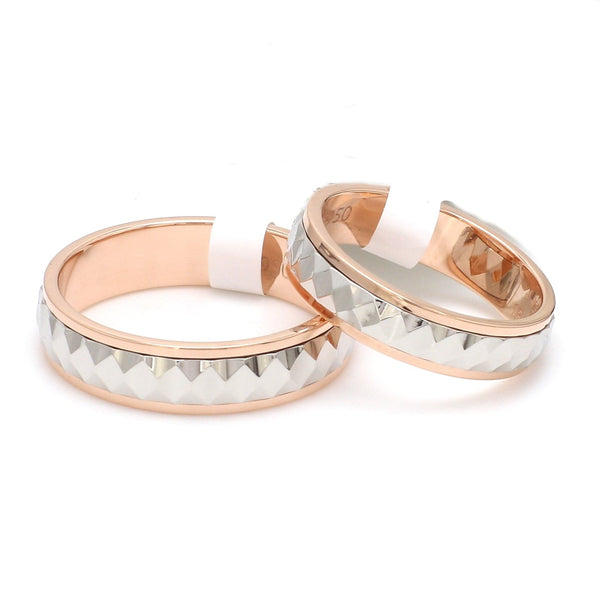 Designer Unisex Platinum & Rose Gold Couple Rings JL PT 1122