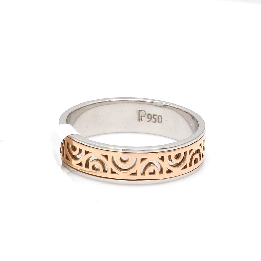  Front View of Designer Platinum & Rose Gold Ring for Men JL PT 1120