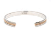 Jewelove™ Bangles & Bracelets Designer Platinum & Rose Gold Open Kada Cuff Bracelet for Men JL PTB 1081