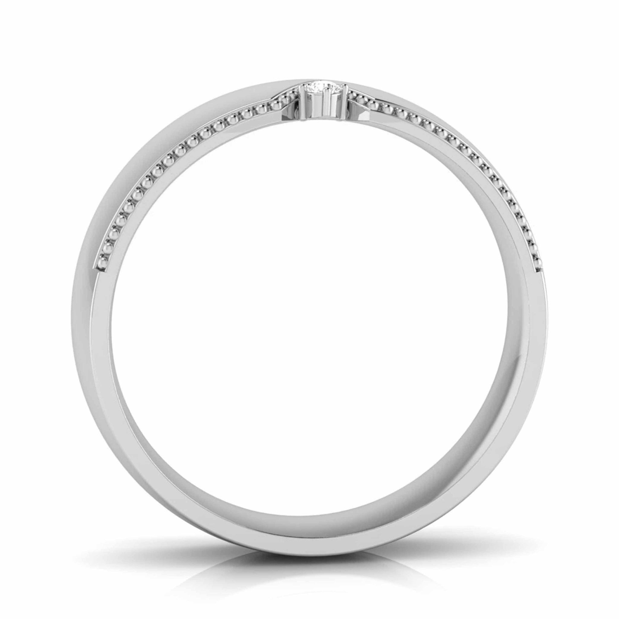 Jewelove™ Rings Designer Platinum Single Diamond Couple Ring JL PT CB 104