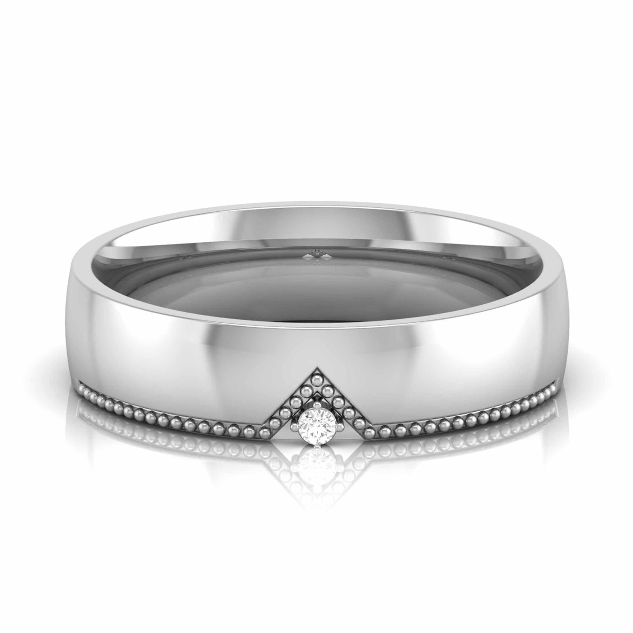 Jewelove™ Rings Designer Platinum Single Diamond Couple Ring JL PT CB 104