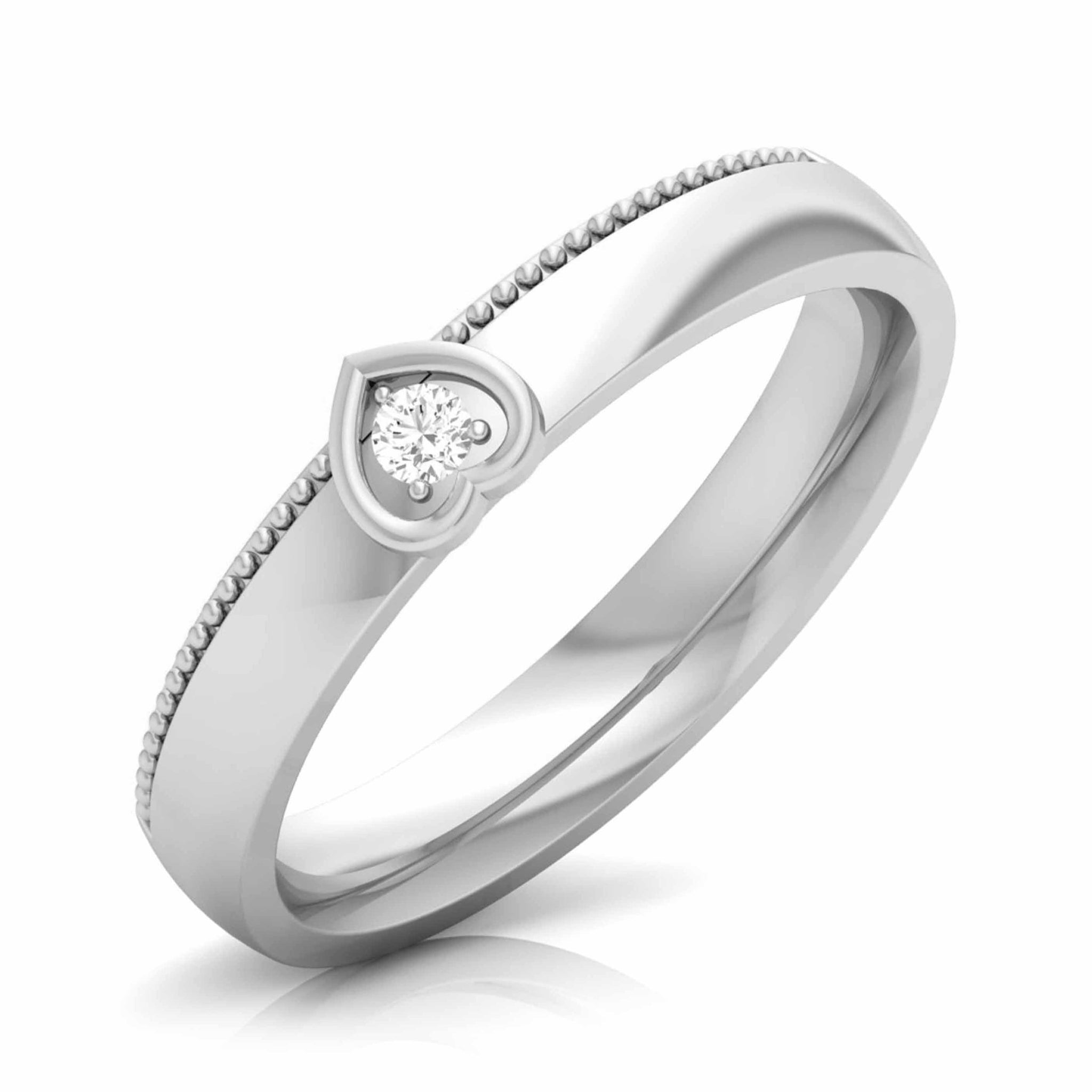 Jewelove™ Rings Designer Platinum Single Diamond Couple Ring JL PT CB 104