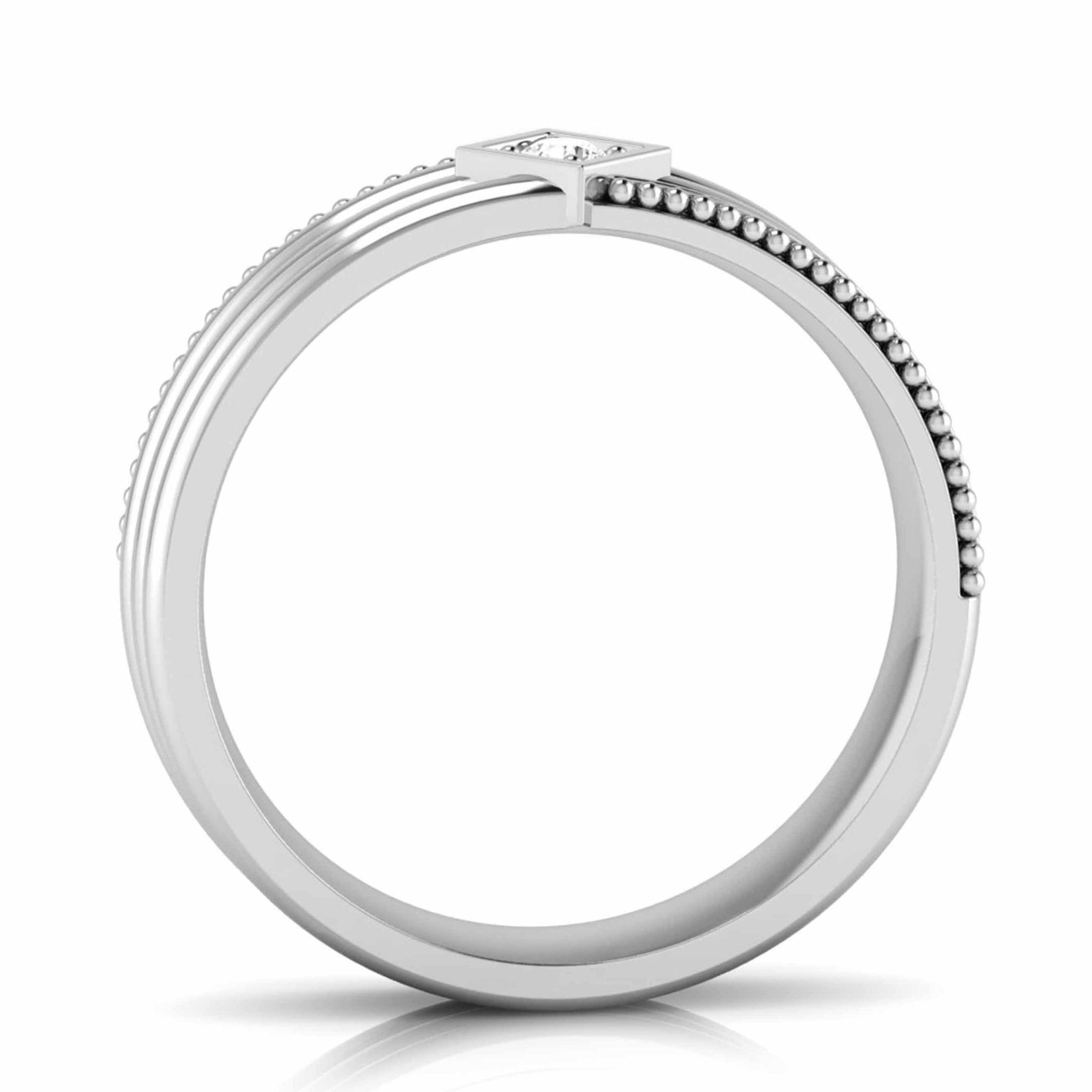 Jewelove™ Rings Designer Platinum Single Diamond Couple Ring JL PT CB 146