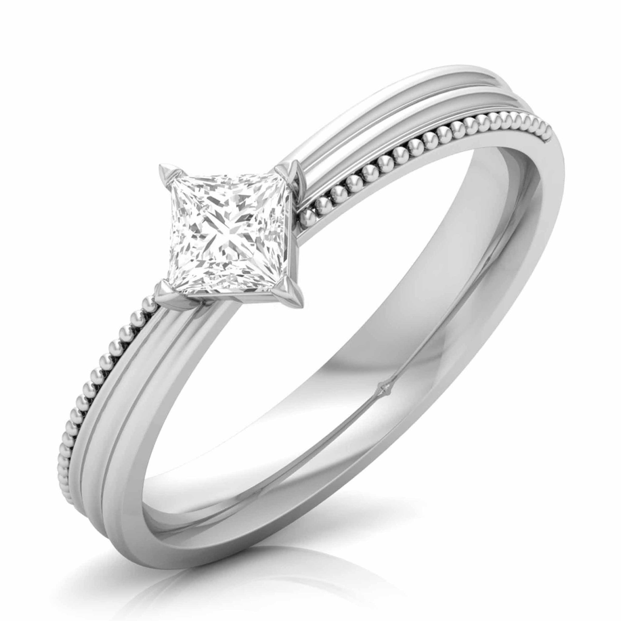 Jewelove™ Rings Designer Platinum Single Diamond Couple Ring JL PT CB 146