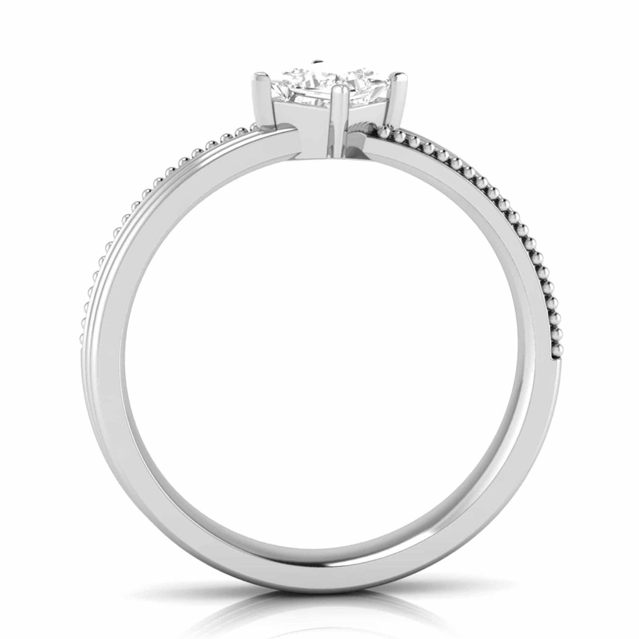 Jewelove™ Rings Designer Platinum Single Diamond Couple Ring JL PT CB 146