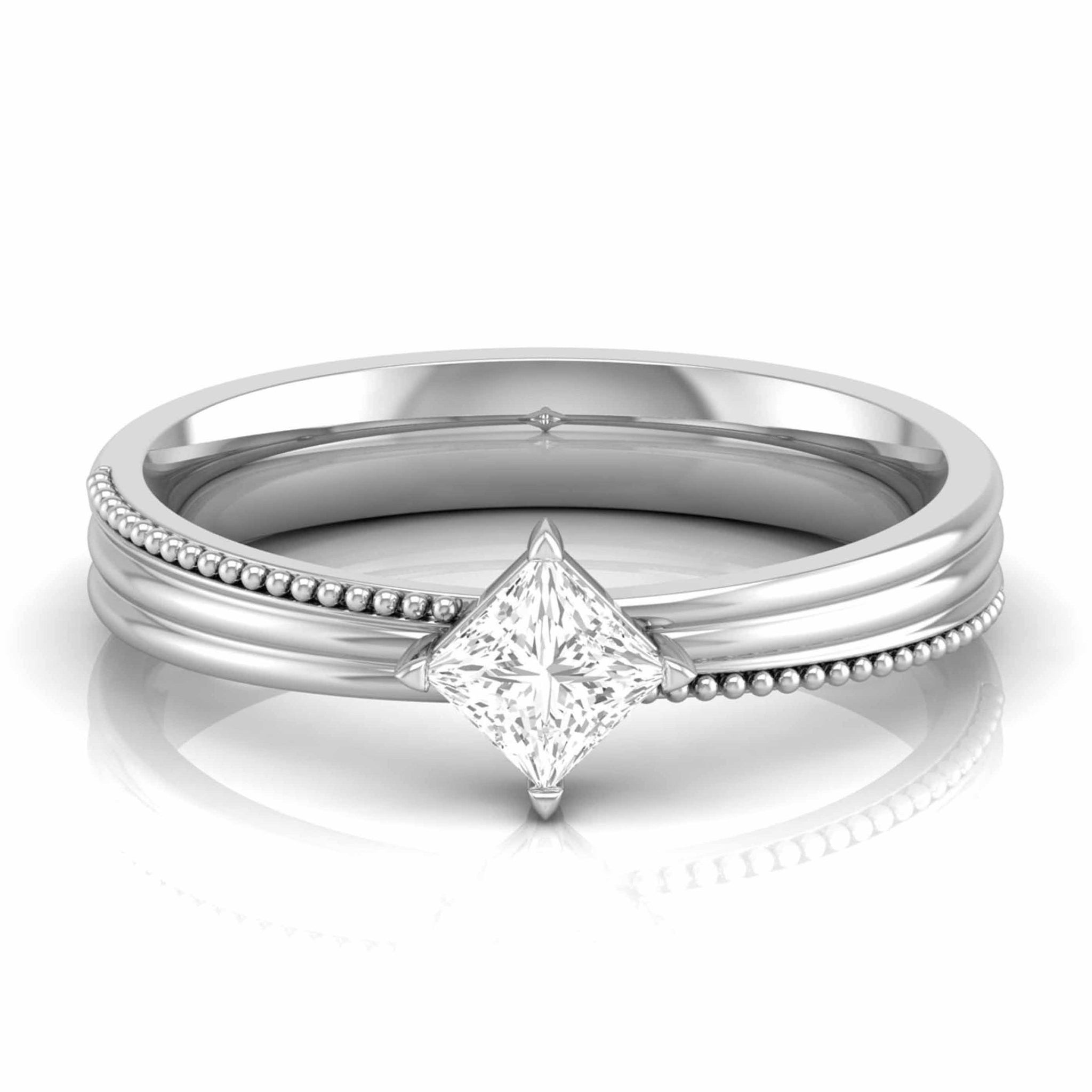 Jewelove™ Rings Women's Band only / SI IJ Designer Platinum Single Diamond Couple Ring JL PT CB 146