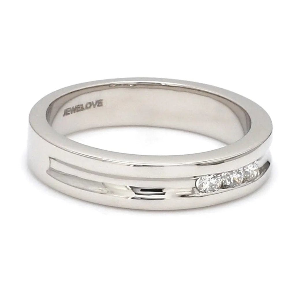 Jewelove™ Rings Designer Platinum Wedding Bands with Diamonds SJ PTO 239