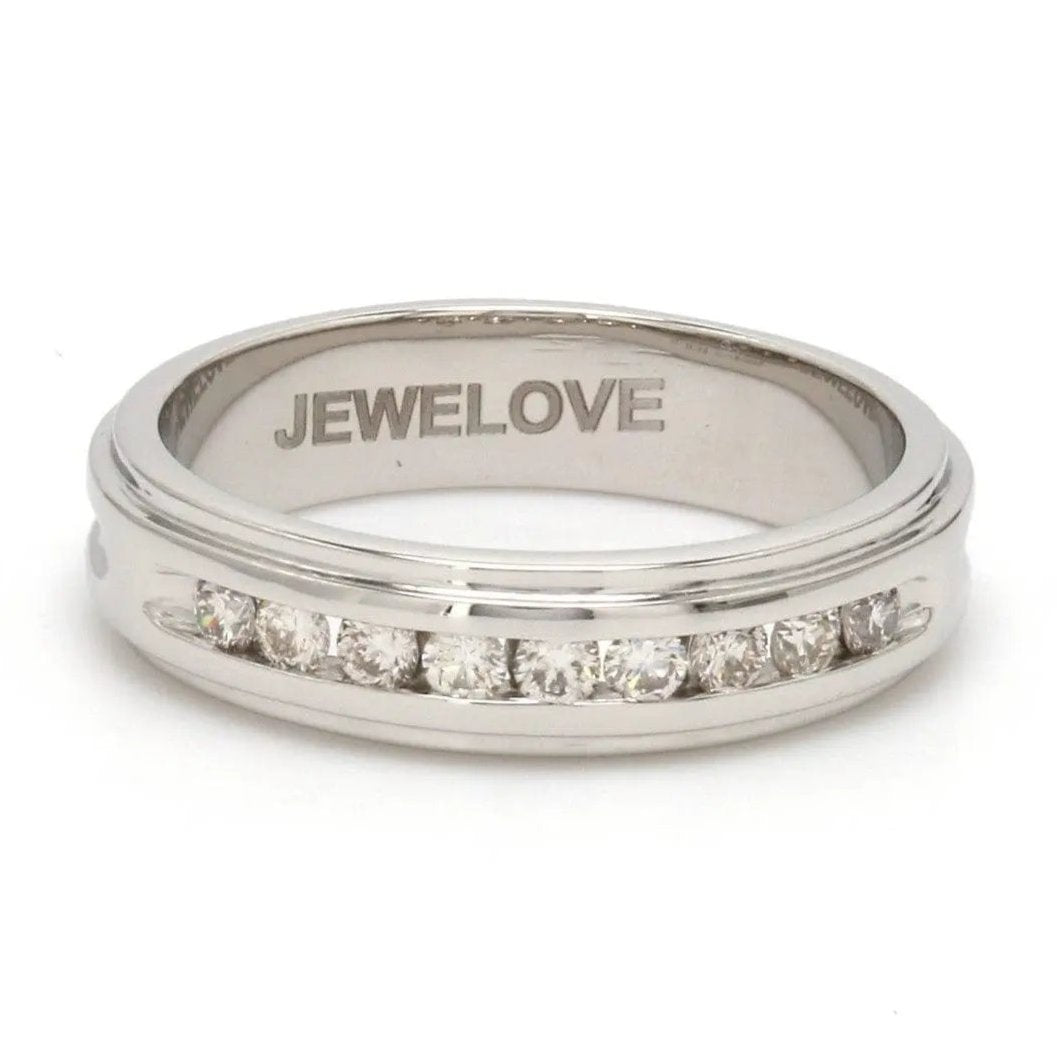 Jewelove™ Rings Designer Platinum Wedding Bands with Diamonds SJ PTO 239