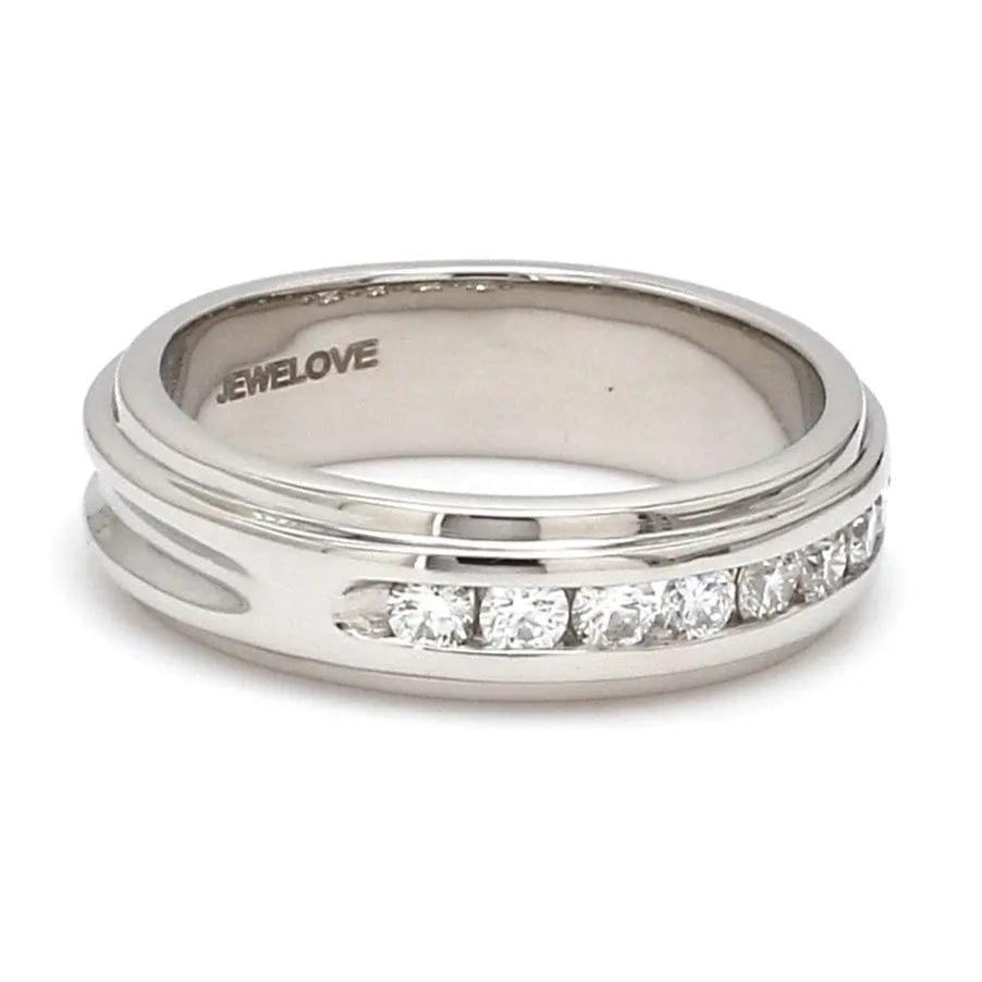 Jewelove™ Rings Designer Platinum Wedding Bands with Diamonds SJ PTO 239