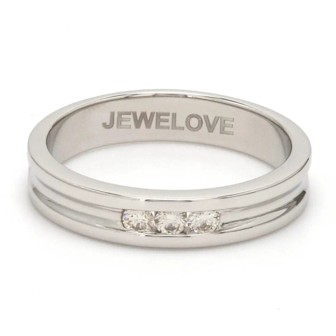 Jewelove™ Rings Designer Platinum Wedding Bands with Diamonds SJ PTO 239