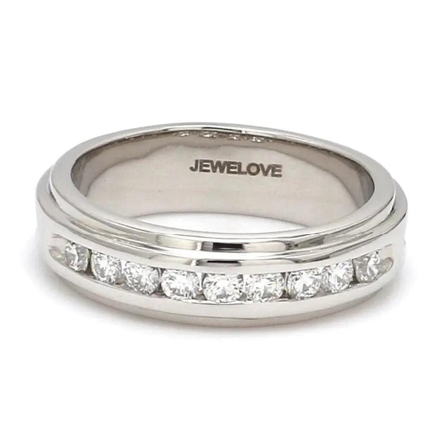 Jewelove™ Rings Women's Band Only / SI IJ Designer Platinum Wedding Bands with Diamonds SJ PTO 239