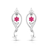 Jewelove™ Earrings Red Designer Platinum with Diamond Earrings for Women JL PT E NL8538