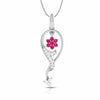 Jewelove™ Pendants Red Designer Platinum with Diamond Pendant for Women JL PT P NL8538