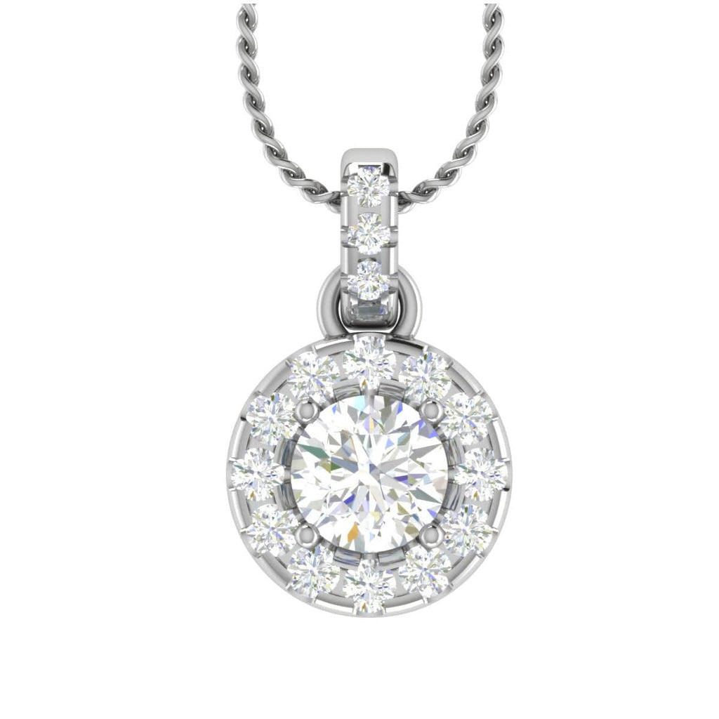 Jewelove™ Pendants Women's Band only / VS J Designer Platinum with Diamond Solitaire Pendant JL PT PF RD 110