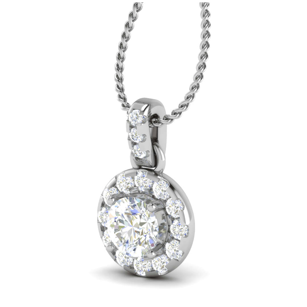 Jewelove™ Pendants Women's Band only / VS J Designer Platinum with Diamond Solitaire Pendant JL PT PF RD 110