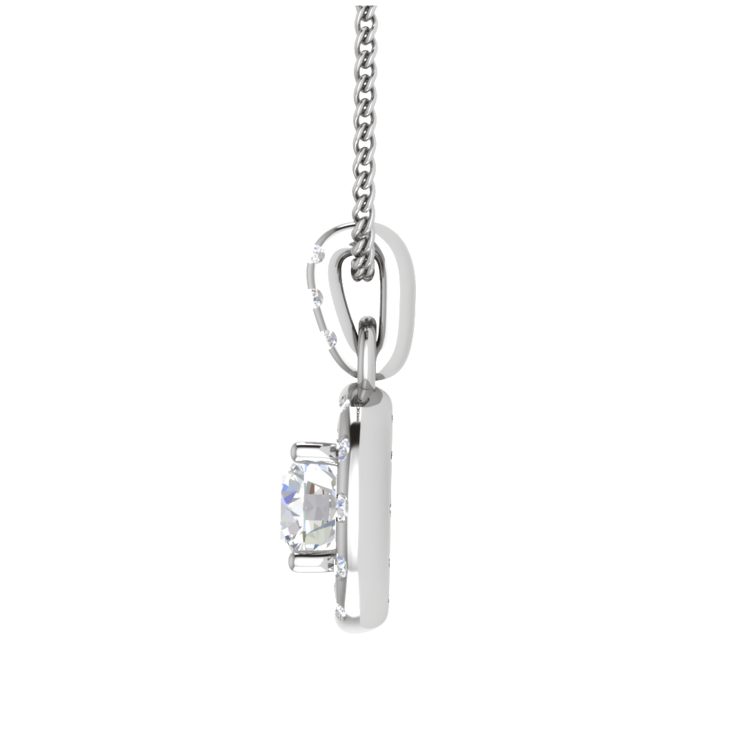 Jewelove™ Pendants Women's Band only / VS J Designer Platinum with Diamond Solitaire Pendant JL PT PF RD 110