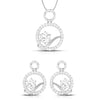 Jewelove™ Pendants & Earrings Pendant Set Designer Platinum with Diamond Solitaire Pendant Set for Women JL PT PE 76F