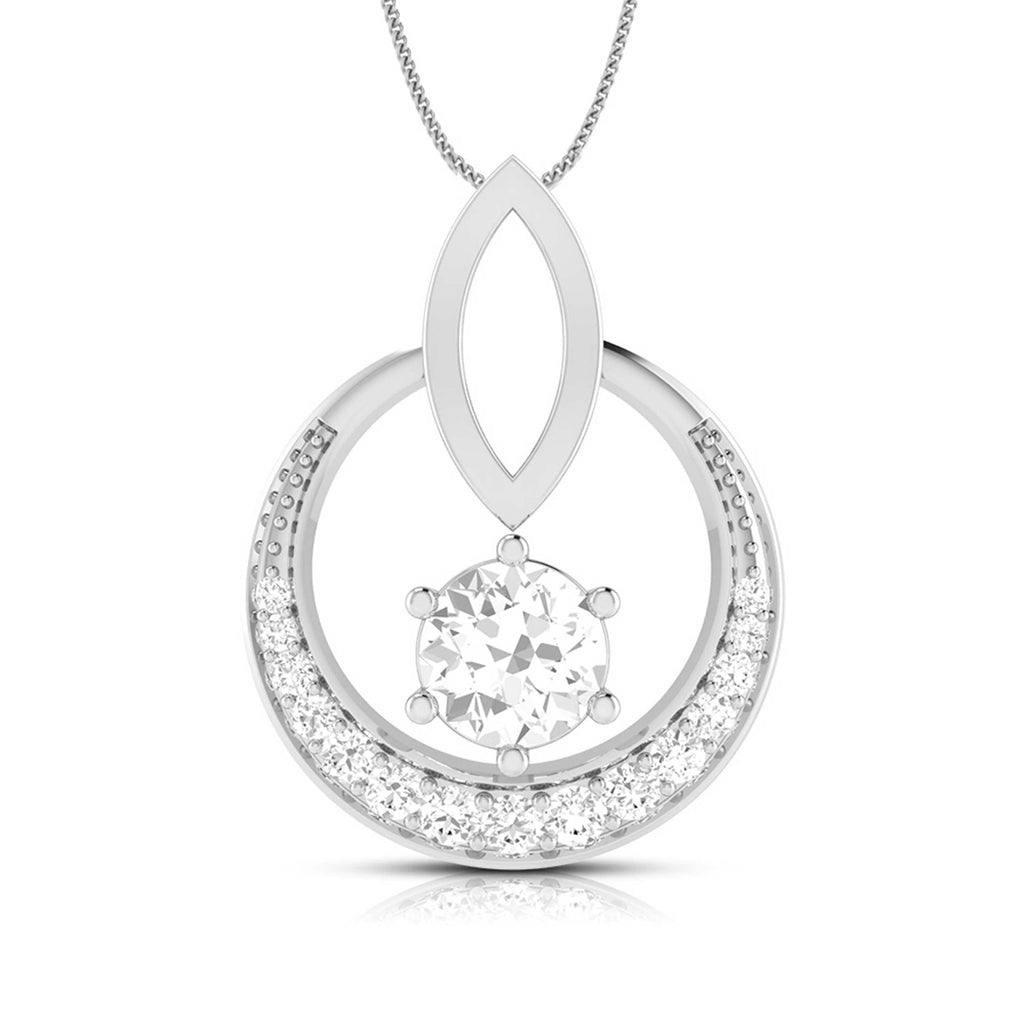 Jewelove™ Pendants & Earrings Pendant Designer Platinum with Diamond Solitaire Pendant Set for Women JL PT PE 76G