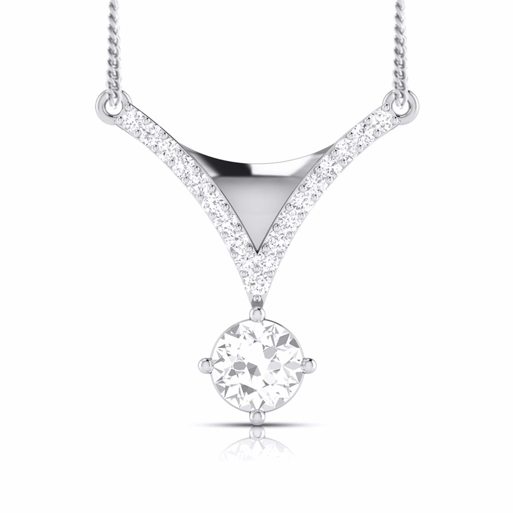 Jewelove™ Pendants & Earrings Pendant only Designer Platinum with Diamond Solitaire Pendant Set for Women JL PT PE 78H