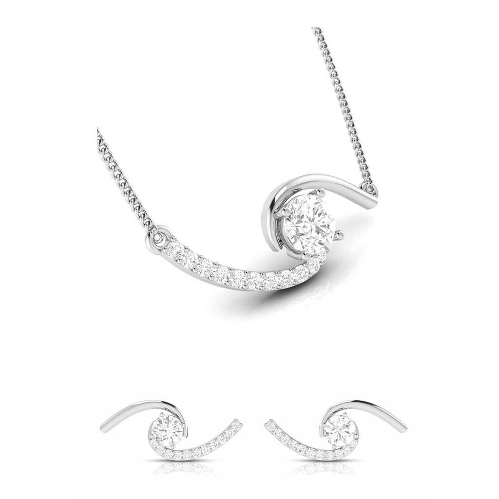 Jewelove™ Pendants & Earrings Pendant Set Designer Platinum with Diamond Solitaire Pendant Set JL PT PE 79B