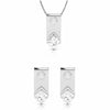 Jewelove™ Pendants & Earrings Pendant Set Designer Platinum with Solitaire Pendant Set for Women JL PT PE 78F