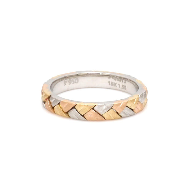 Jewelove™ Rings Designer Platinum, Yellow & Rose Gold Ring for Women JL PT 1166