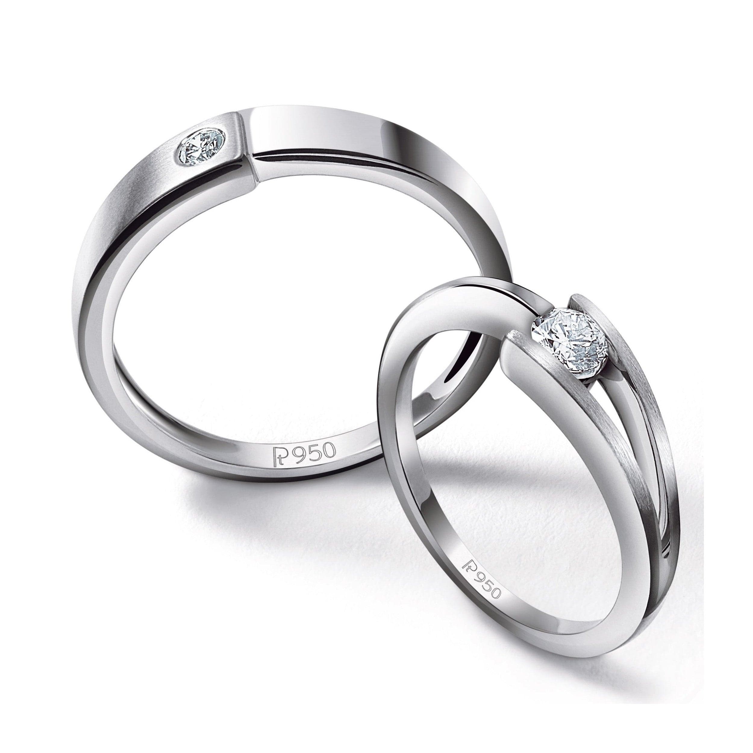 JewelMaze Platinum Plated Couple Ring For Girls And Boys