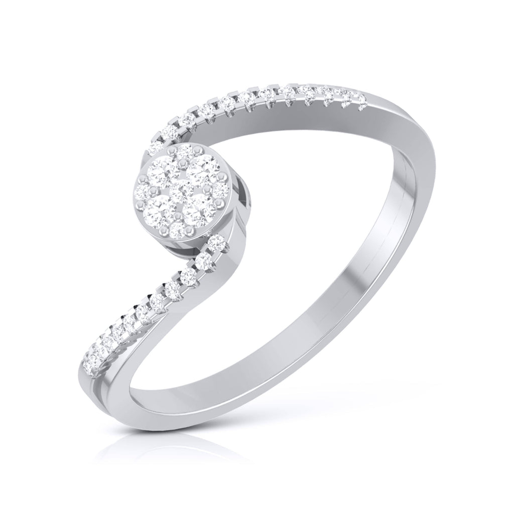 Jewelove™ Rings SI IJ / Women's Band only Designer Solitaire-Look Pressure Setting Platinum Ring for Women JL PT LR 83