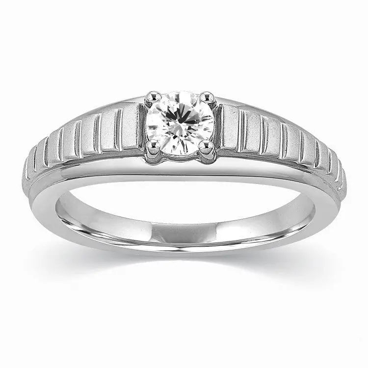 Designer Solitaire Platinum Engagement Ring for Men SJ PTO 313 in India