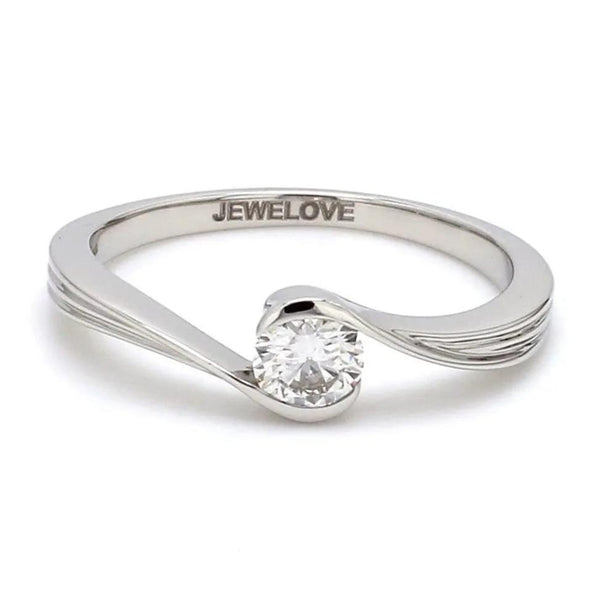 Jewelove™ Rings Designer Solitaire Platinum Ring for Women SJ PTO 314