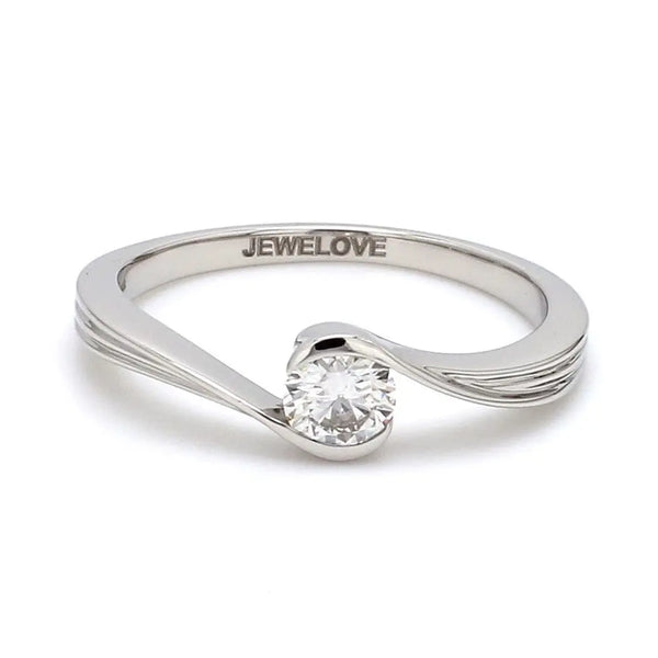 Jewelove™ Rings Designer Solitaire Platinum Ring for Women SJ PTO 314