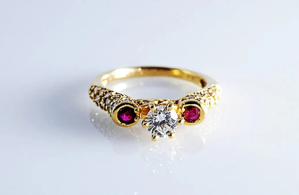 Buy Natural Ruby Ring Set, Ruby Engagement Ring With Black Diamonds, One  Carat Engagement Ring Online in India - Etsy | Ruby ring set, Red crystal  ring, Ring designs