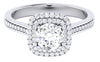 Jewelove™ Rings Women's Band only Designer Square Double Halo Solitaire Platinum Engagement Ring for Women JL PT 490