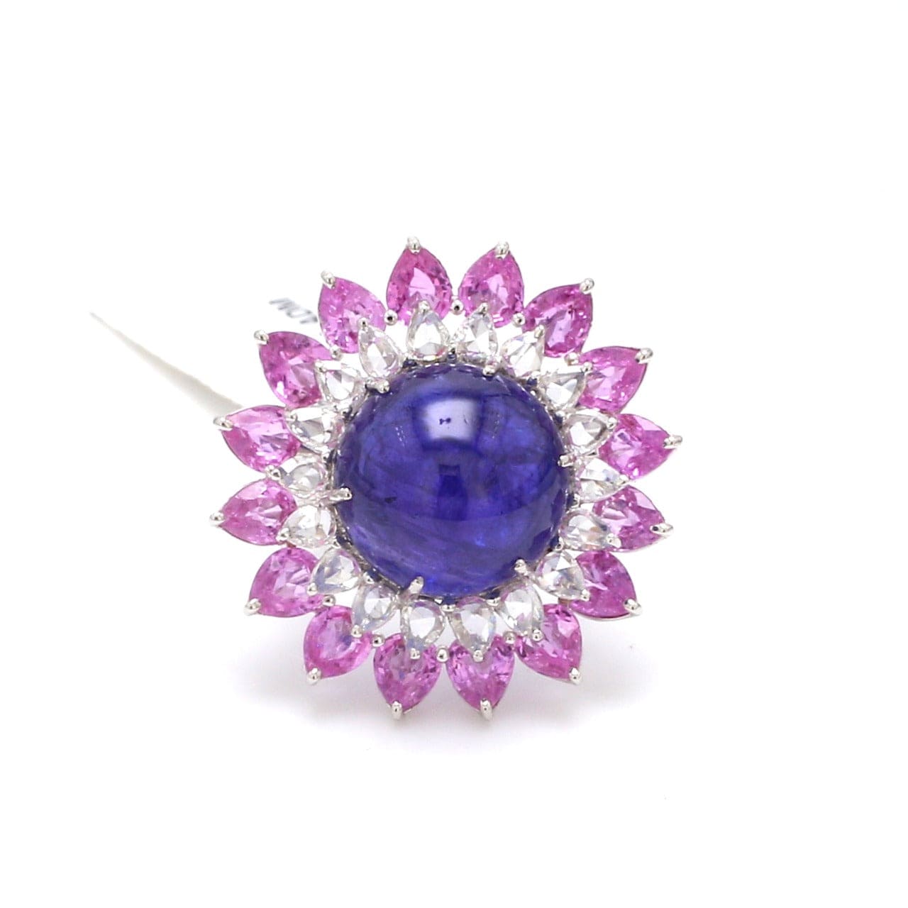 Jewelove™ Rings Women's Band only Designer Tanzanite Gold Ring with Pink Sapphire & Rose Cut Diamonds for Women JL AU ALR671