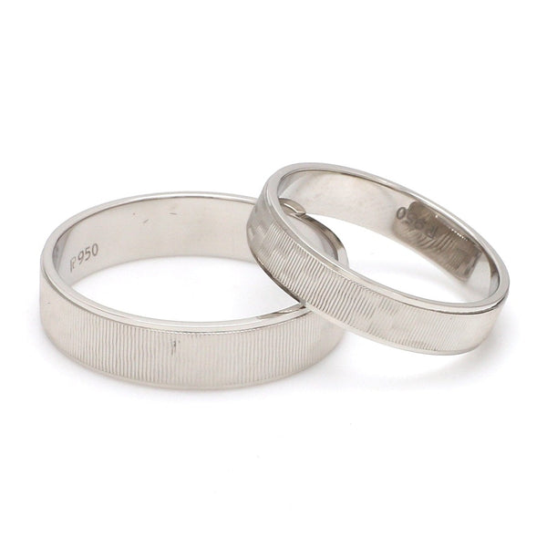 Jewelove™ Rings Designer Textured Platinum Couple Rings JL PT 1109