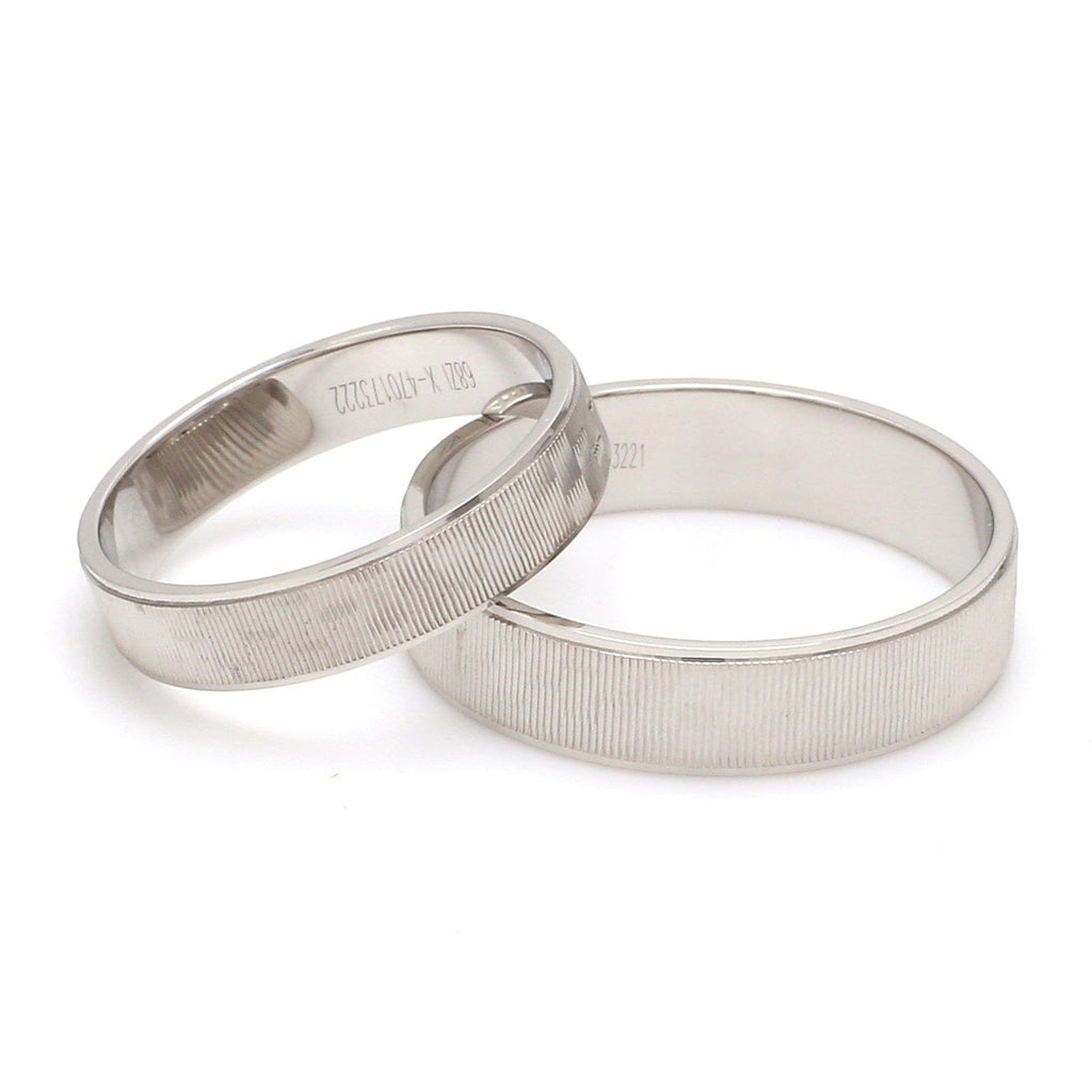 Jewelove™ Rings Both Designer Textured Platinum Couple Rings JL PT 1109