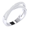 Jewelove™ Rings SI IJ / Women's Band only Designer Two Rings Conjoining Platinum Ring with Diamonds for Women JL PT 489